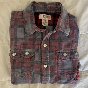 Route 66 button down plaid shirt 7